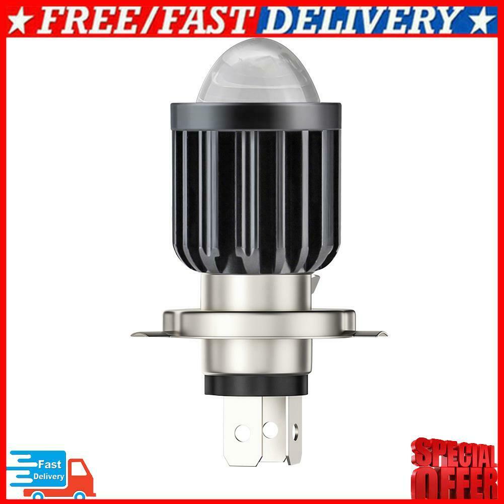 H4 LED Motorcycle Headlight Bulb Projector Lens 3000k Lo Beam 6000k Hi Beam