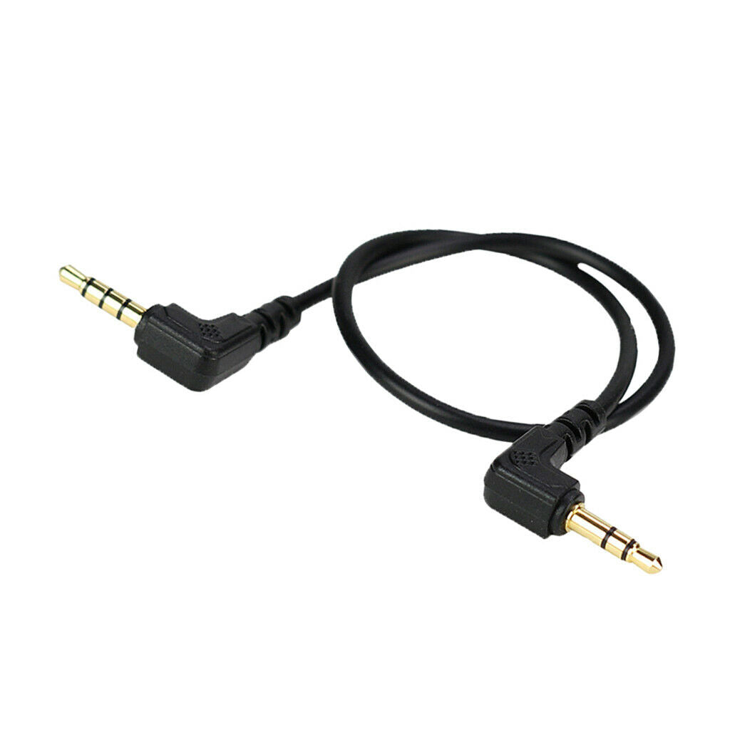 3.5mm 1/8" Right-Angle Male to 3.5mm 1/8" Male TRS Stereo Audio Cable