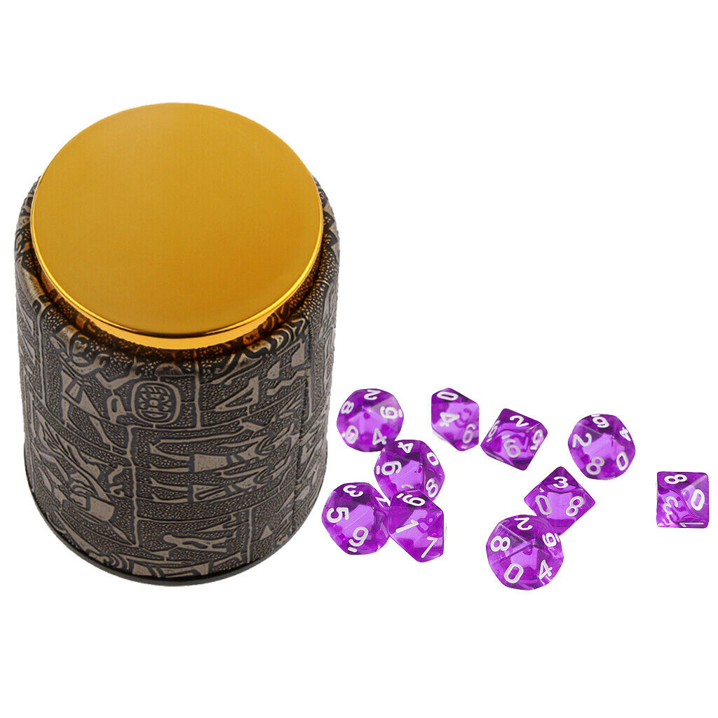 10 Pieces Ten Sided Game Dice Cup Dice for Dragon Dungeons Toys  Acrylic 30mm