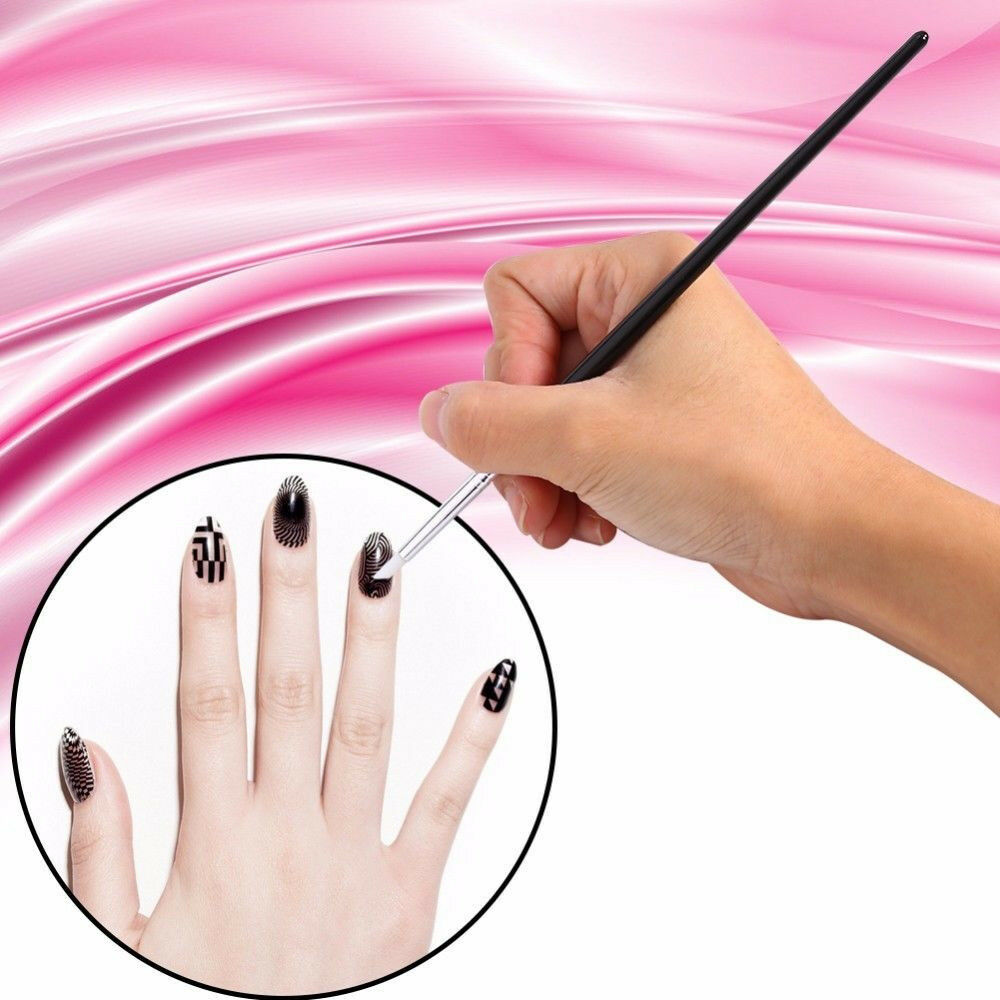 5Pcs Soft Silicone Nail Art Design Stamp Pen Brush UV Gel Carving Craft Pencil J