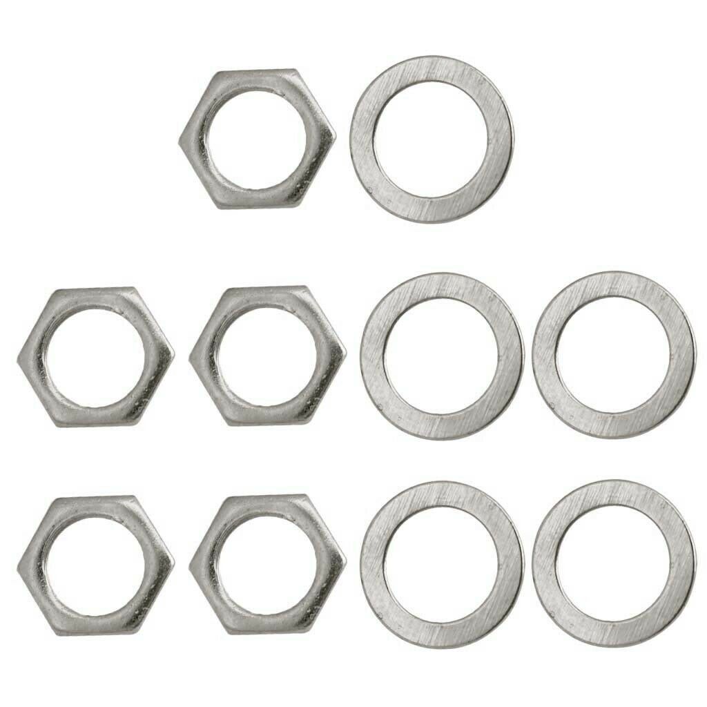 10 Pieces Iron Electric Guitar Bass Outputs Jack Socket Nuts A+C Accessories