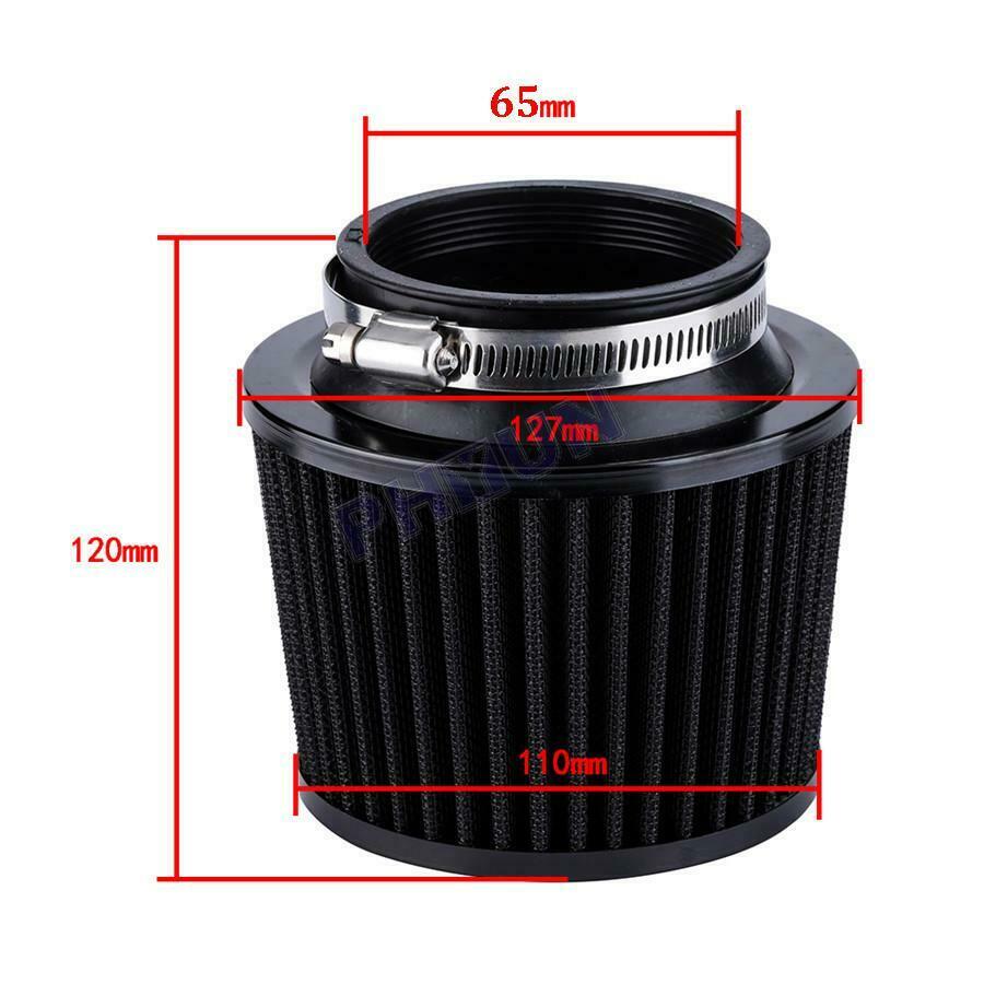 Black 2.5inch Air Filter Pod Rubber Adapter For Motorcycle Scooter ATV Dirt Bike