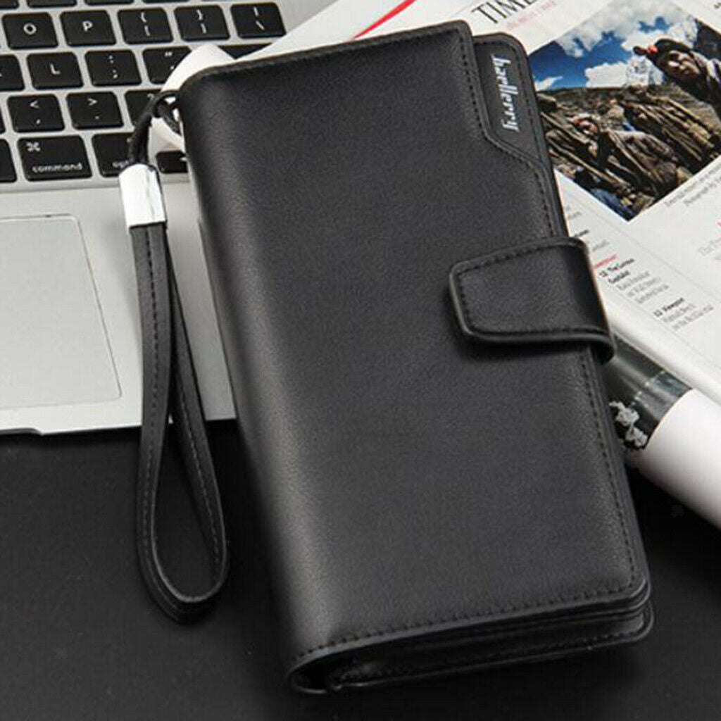 2Pcs Mens Luxury Wallet Fashion Zipper Purse Money Clip Phone Holder Case