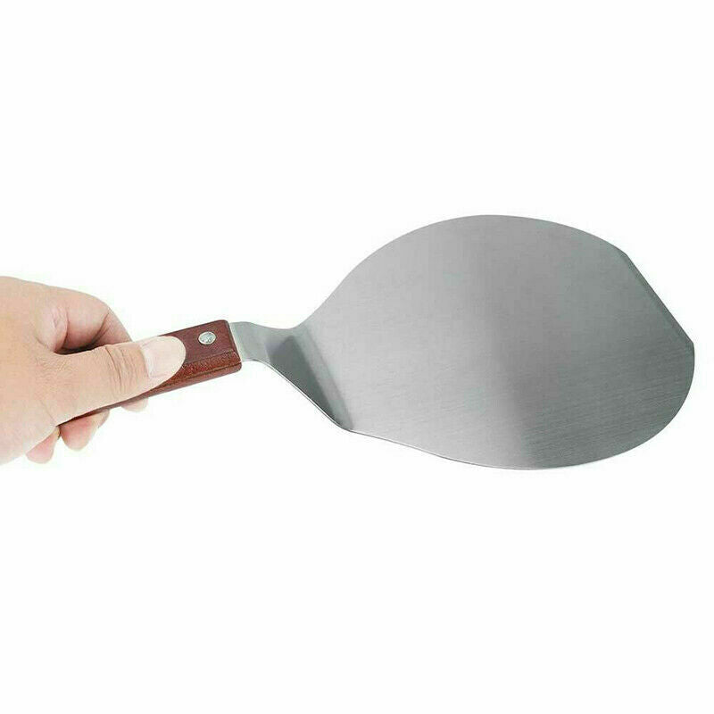 13inch Round Wooden Handle Stainless Steel Cake Pizza Shovel Kitchen Baking Tool