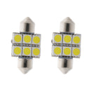 Pair Car 12V S31 5050 31mm Festoon 6LED Interior Light Lamp 6000~7000k White