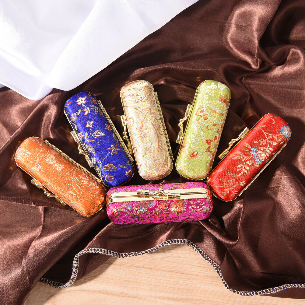 Fashion Iron Clip Lipstick Case Holder With Mirror Inside & Snap-On Closu.l8