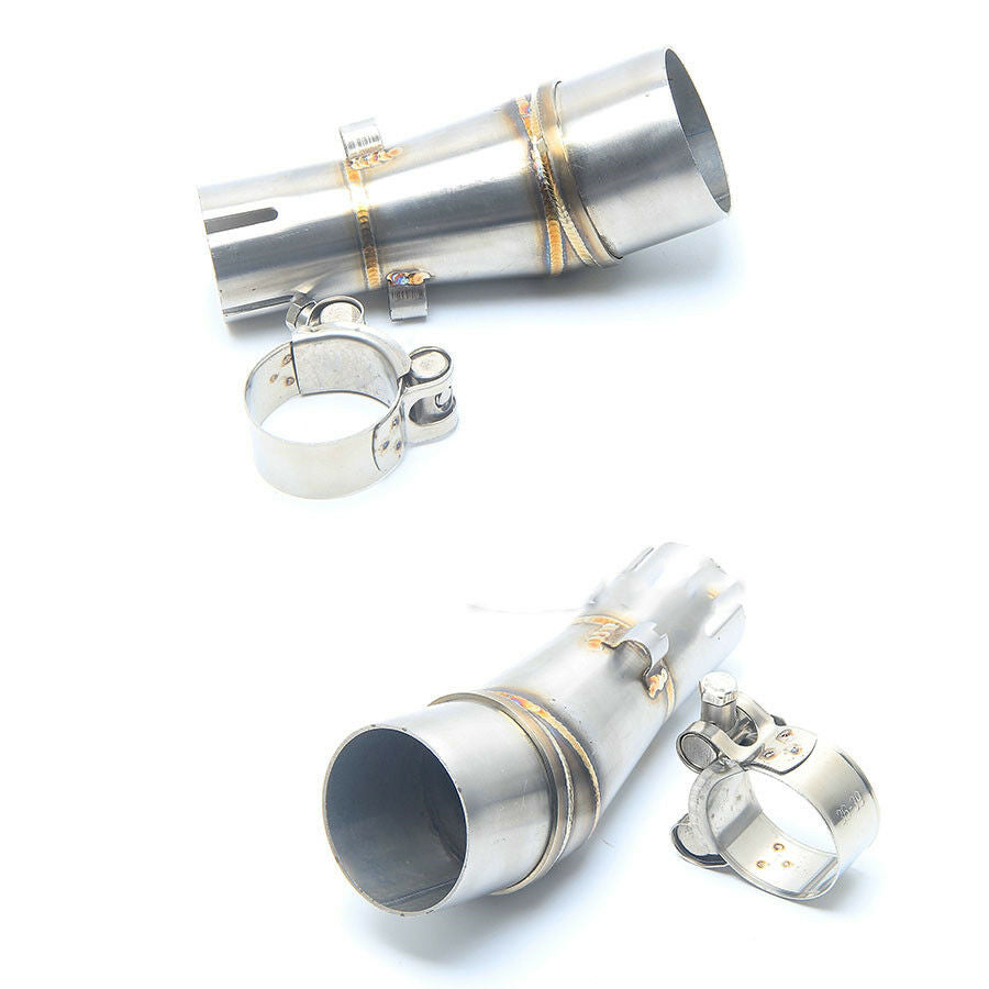 Motorcycle Exhaust Middle Pipe Link Stainless Steel Muffler Mid Section Adapter