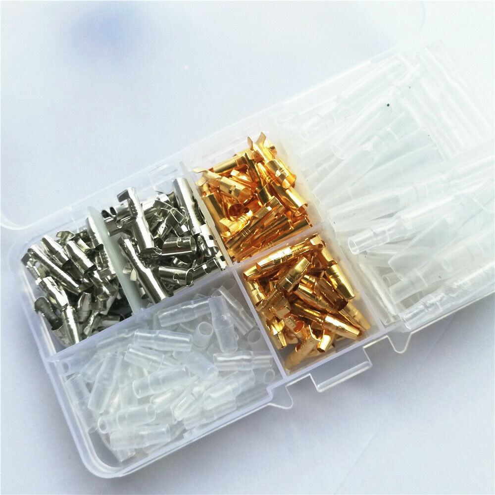 240PCS Car Motorcycle Brass Bullet Connector 4.0mm Male & Female Wire Terminals