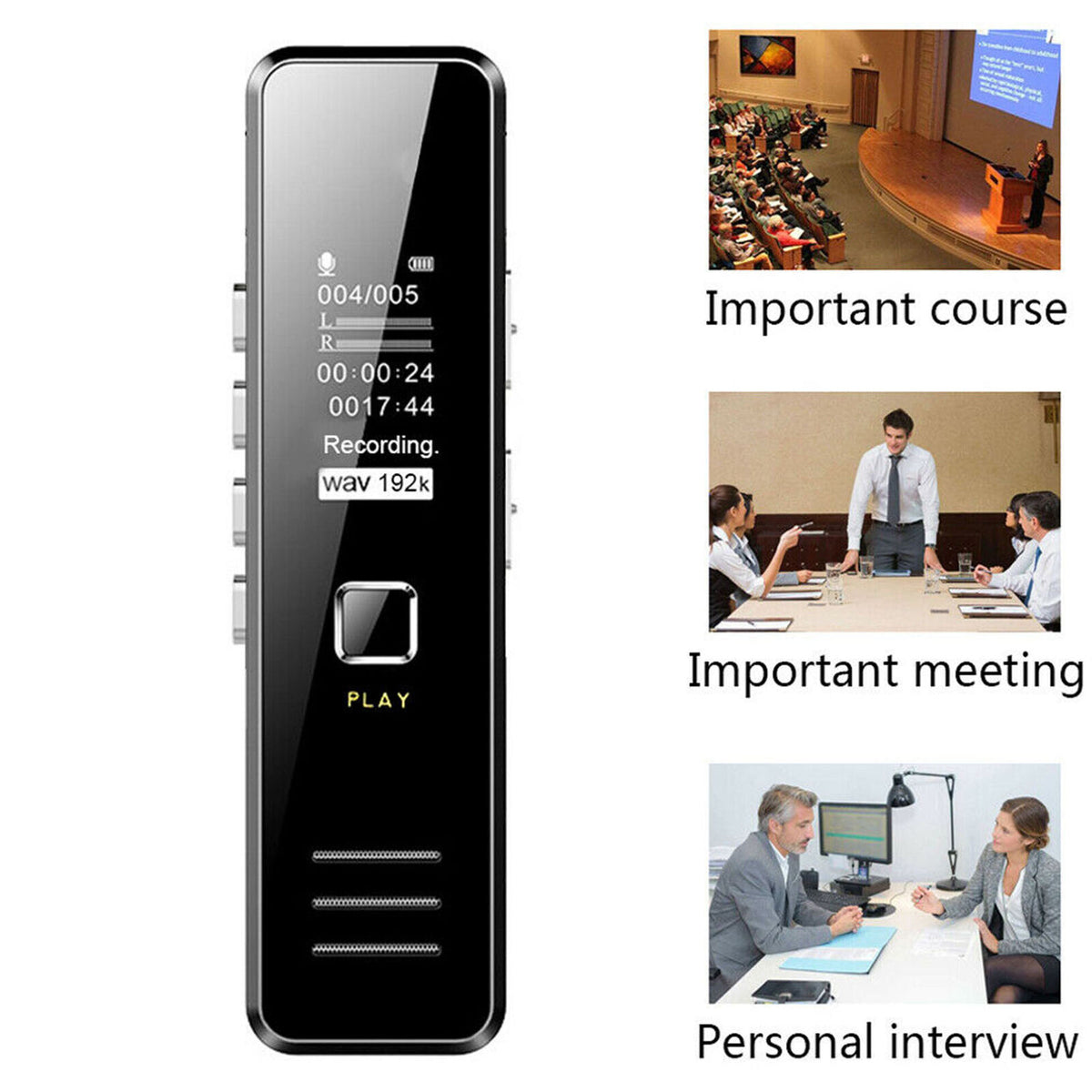 Mini Rechargeable DIGITAL Sound Voice Recorder Dictaphone MP3 Player Record 32GB