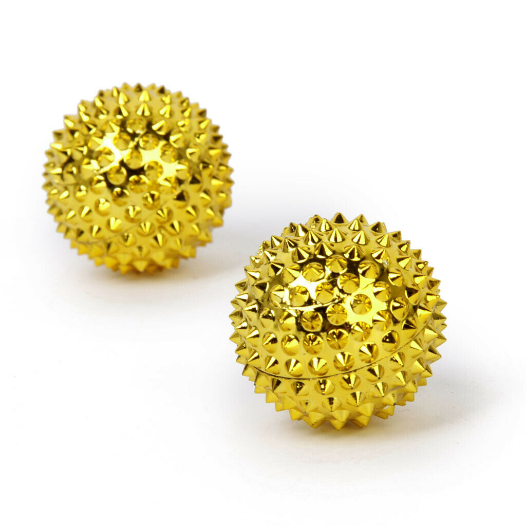 New   1 Pair of Magnetic Palm Massage Balls Golden Small 32mm