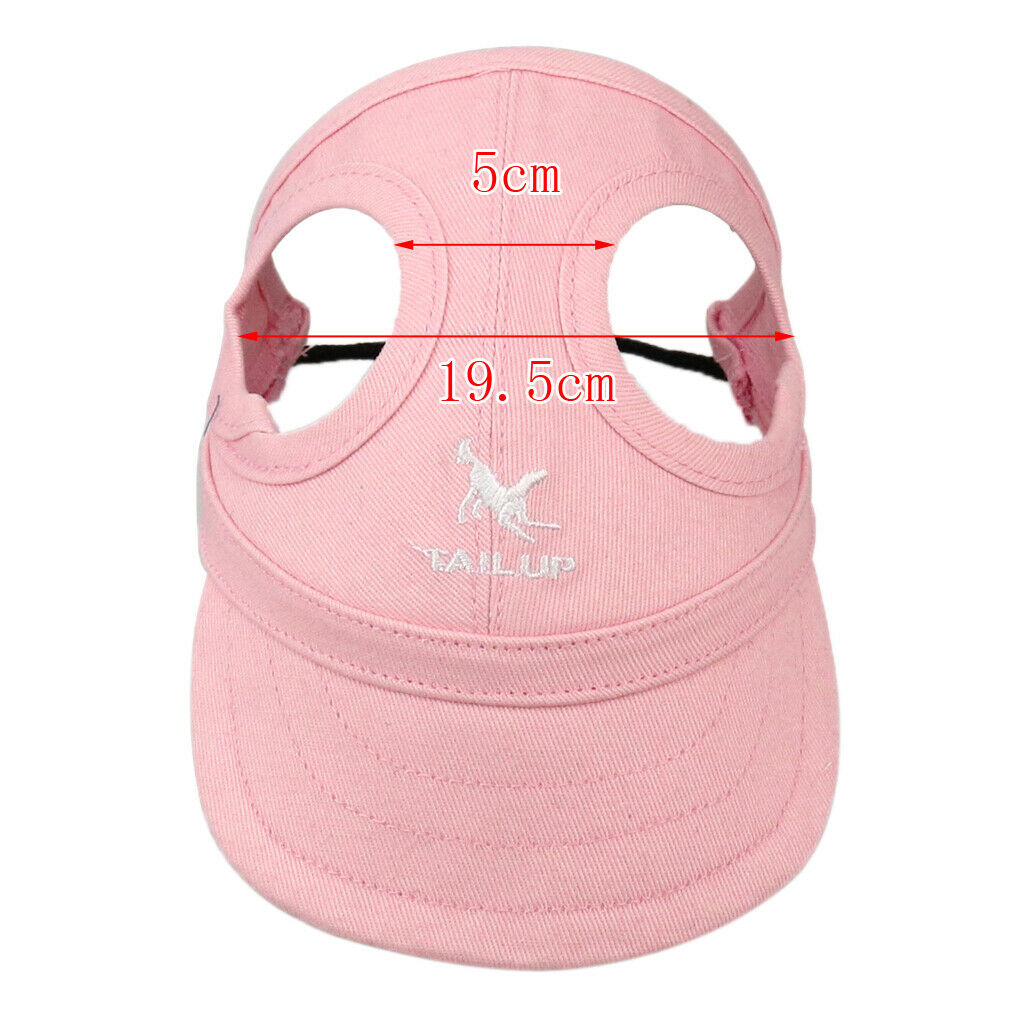 Baseball Hat Sun-shading Bucket Cap with Ear Holes For Dogs Pet Cats Pink XL