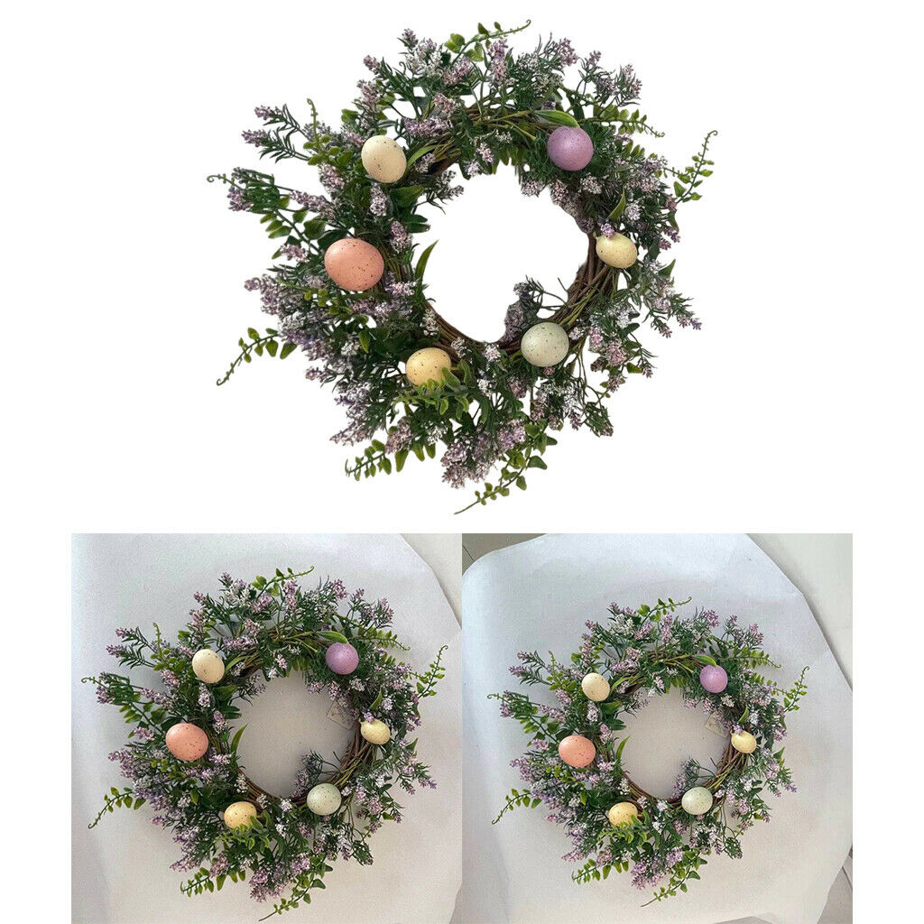 Easter Wreath Wall-Hanging Garland Manual Artificial Flower Front Door Decora
