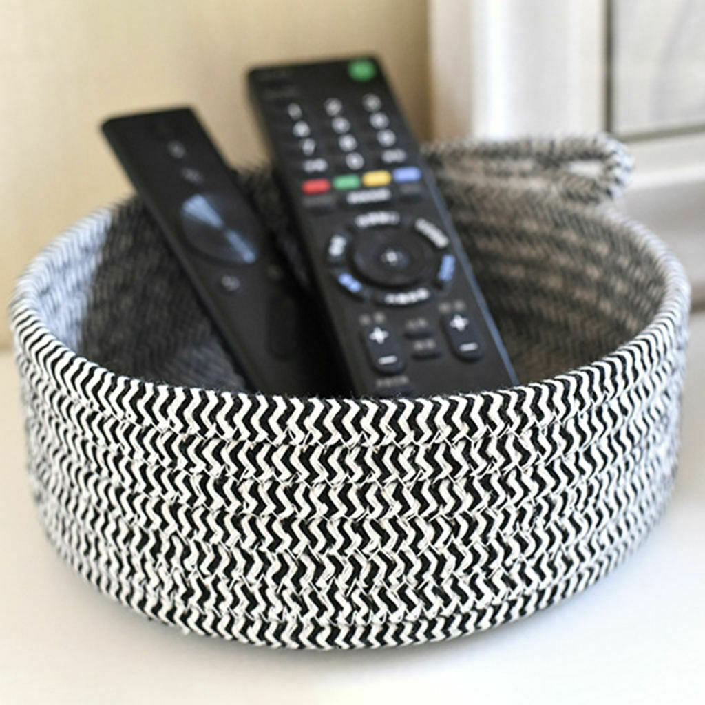 2 Pieces Round Small Woven Baskets Set for Vegetable Bathroom Color Mixing