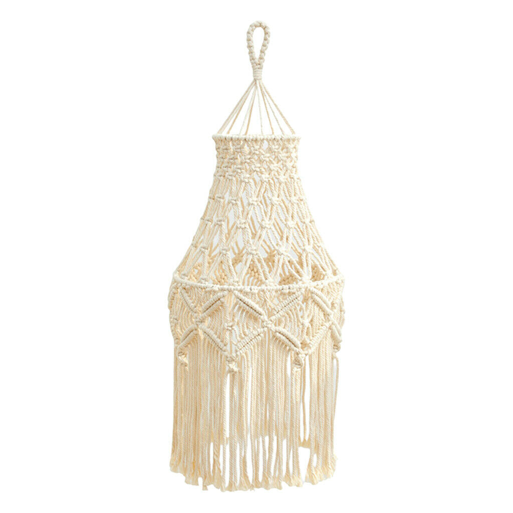 Macrame Lamp Shade Woven Bohemian Lampshade Light Cover Office Decorative