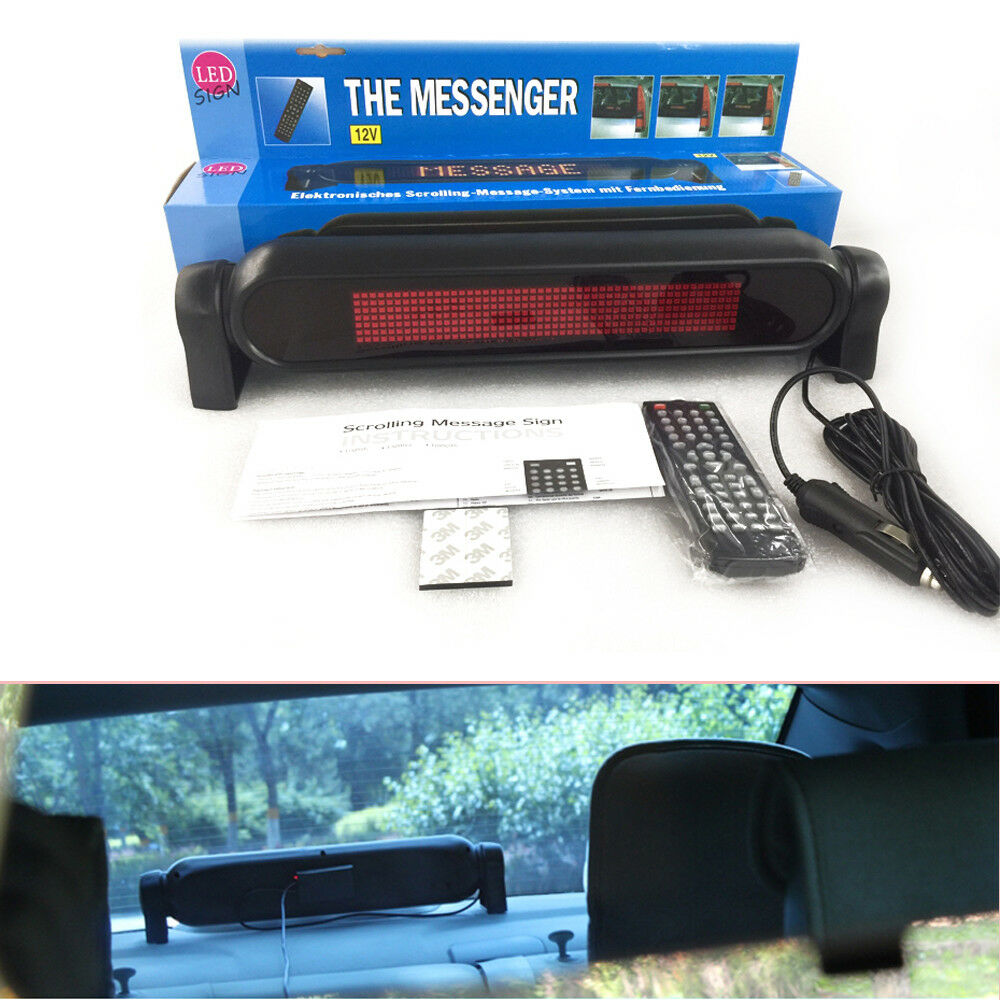 12V Car Dash Scrolling LED Panel Display Editable Advertising Window Sign Handy