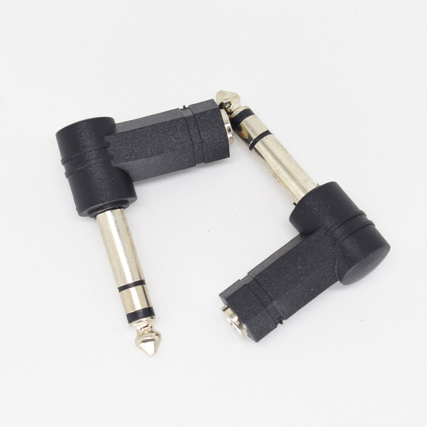 1pc 6.35mm 1/4" Stereo Male to 3.5mm 1/8" Female Right Angle Audio MIC Adapter
