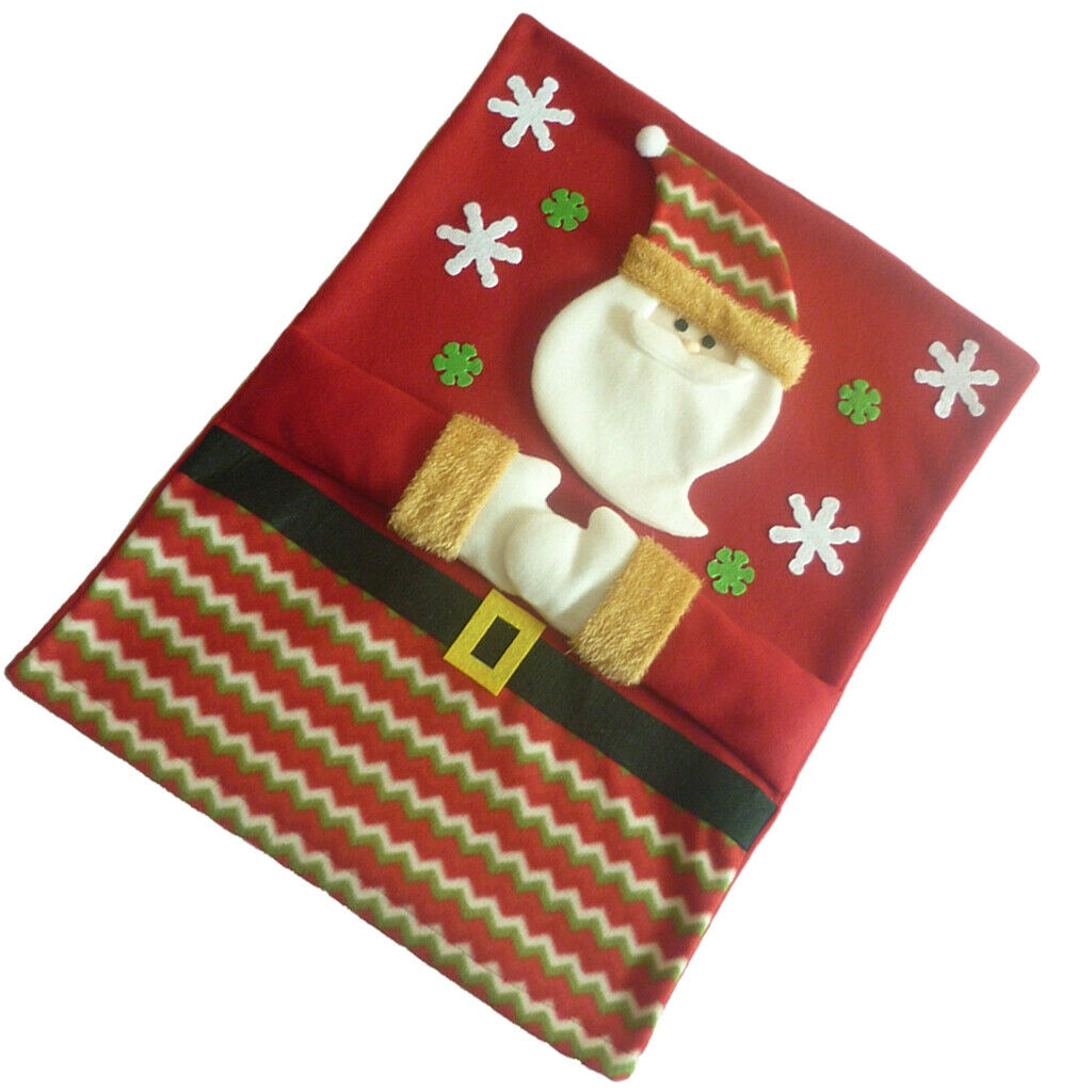 Christmas Santa Claus Chair Back Cover Dinner Table Party Decor Red