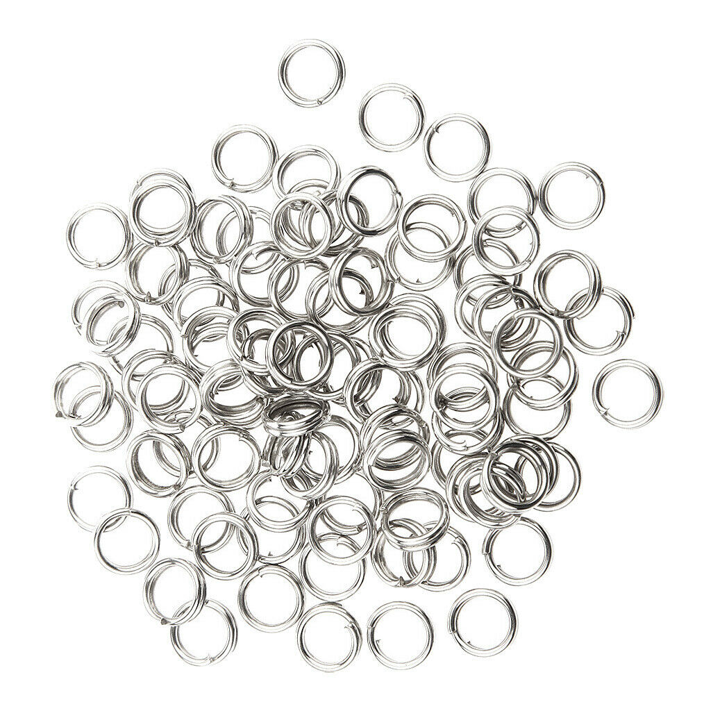 Set of 200 High Tensile Strength Stainless Steel Double Loops Fishing Split