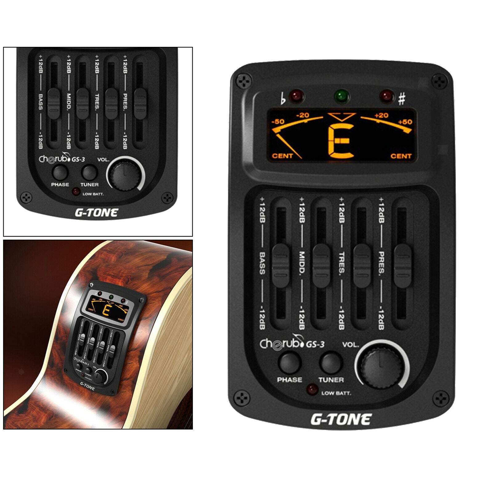 Guitar 4 Bands Pickup Equalizer Tuner System Muscial Instrument Accessories