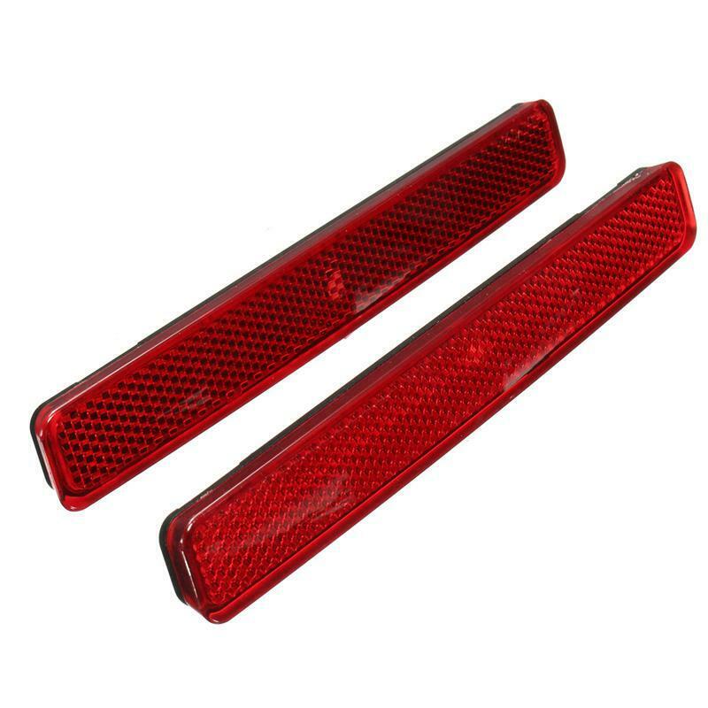 2Pcs Red Rear Left&Right Bumper Reflector Tail Light Bars Brake Parking Warning