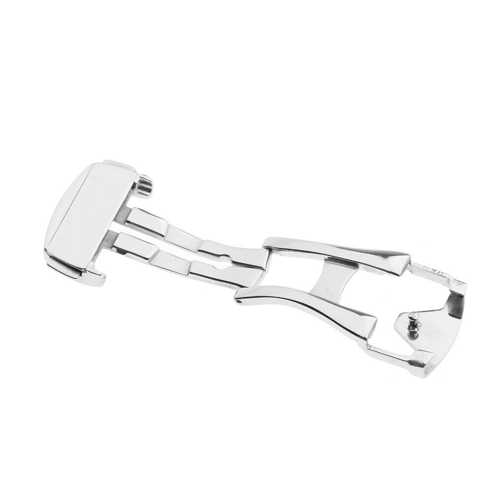 18mm Stainless Steel Butterfly Buttons Deployment Watch Band Buckle Clasp Band