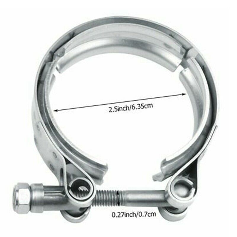2.5 Inch 63mm Male/Female V-Band Clamp Flange Kit Turbo Downpipe Wastegate VU3T8