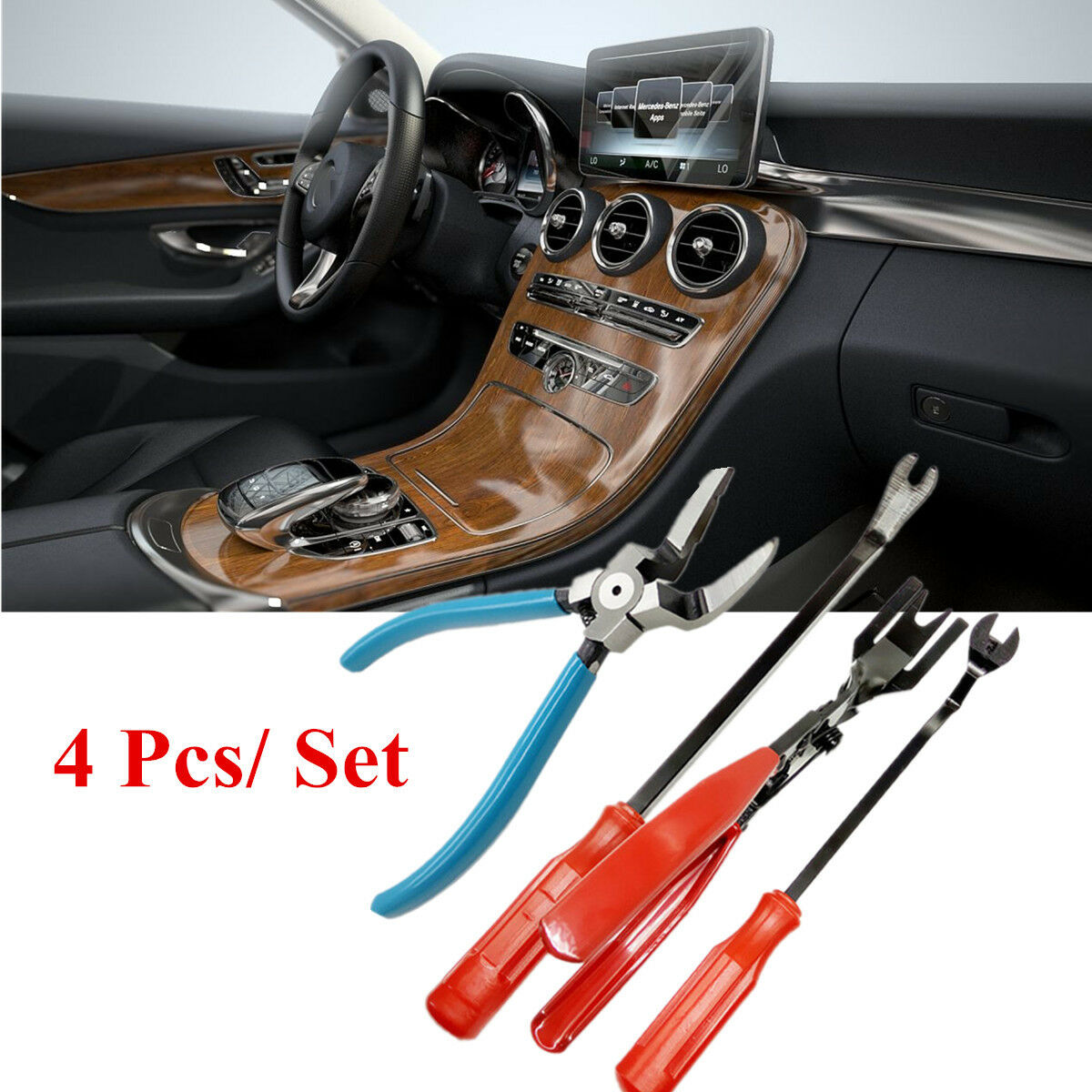 4 Pcs/Set Pliers Crowbar Remover Tool Kit For Car Interior Panel or Household