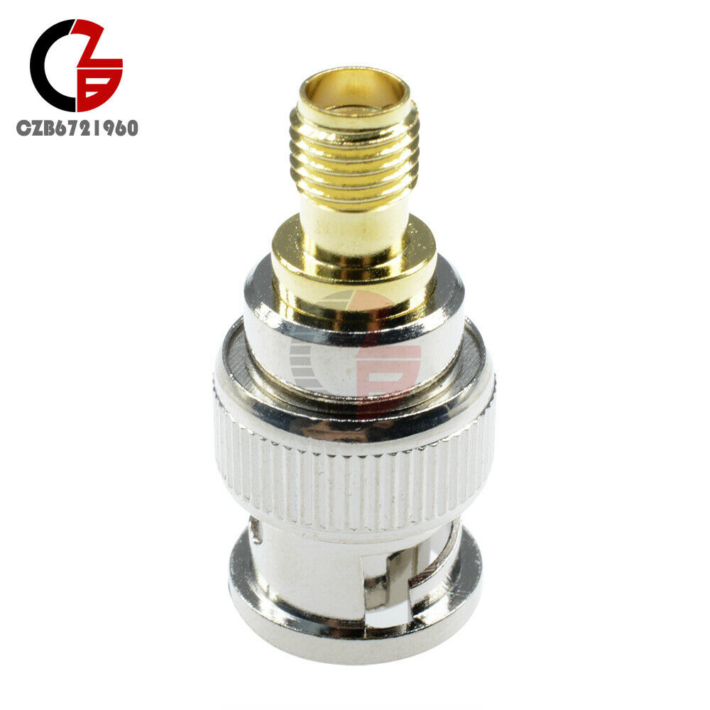 2PCS Straight BNC Male to SMA Female Plug RF Jack Coaxial Adapter Connector