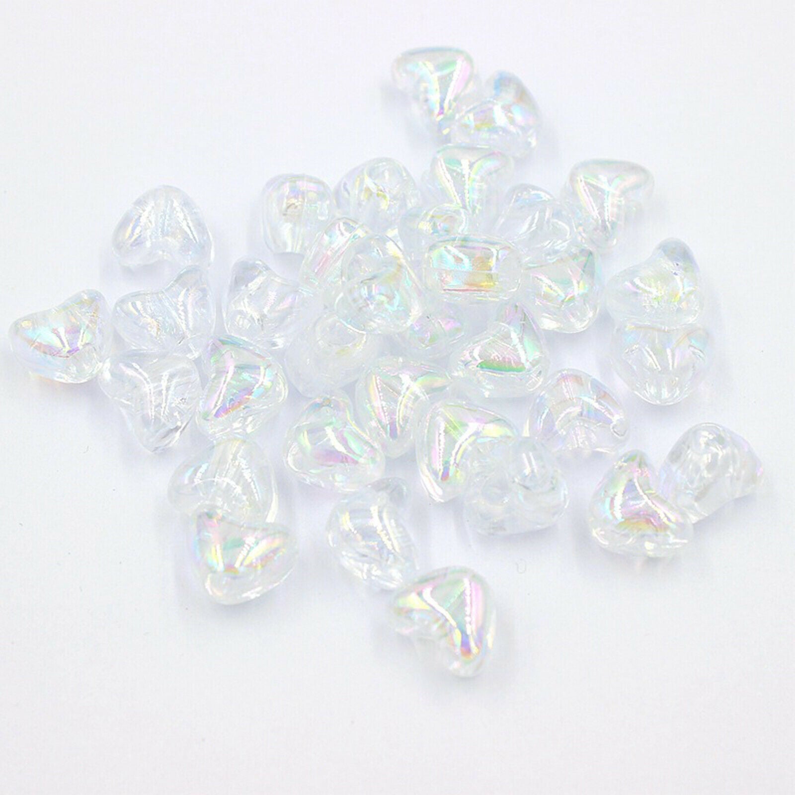 200x Heart Shaped Loose Beads Spacer Beads DIY Bracelet Jewelry Making Kid's