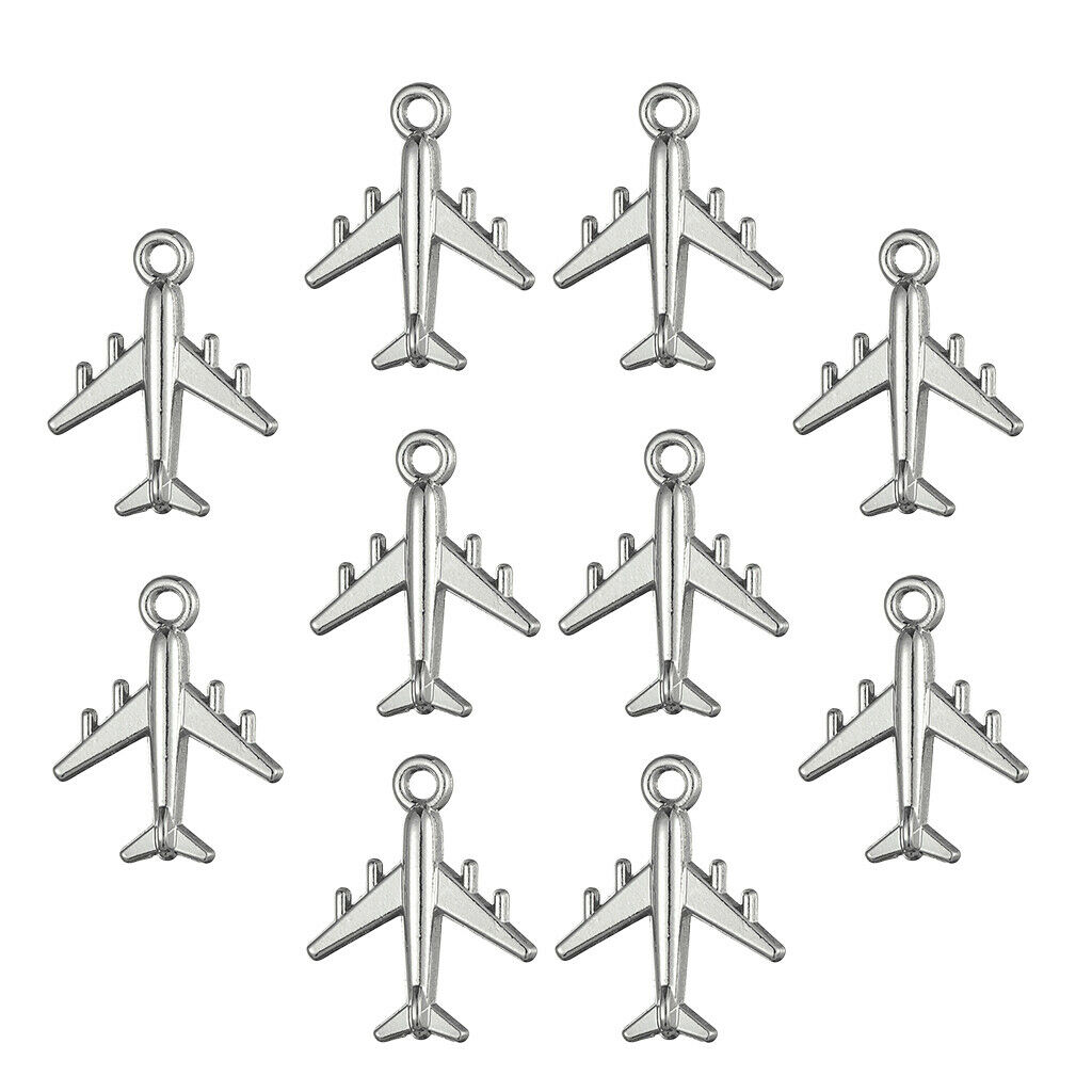 10x Plane Necklace Pendant Bracelet Beads Charms for Making