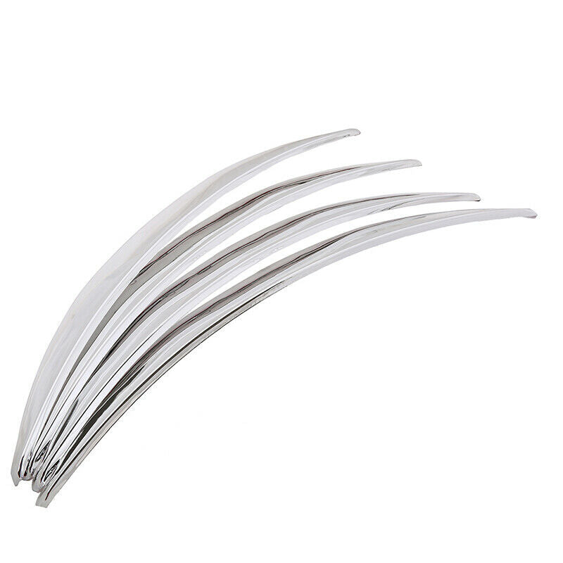 4x Chrome Car Wheel Eyebrow Arch Protector Trim Lips Fender Flares Universal Fit