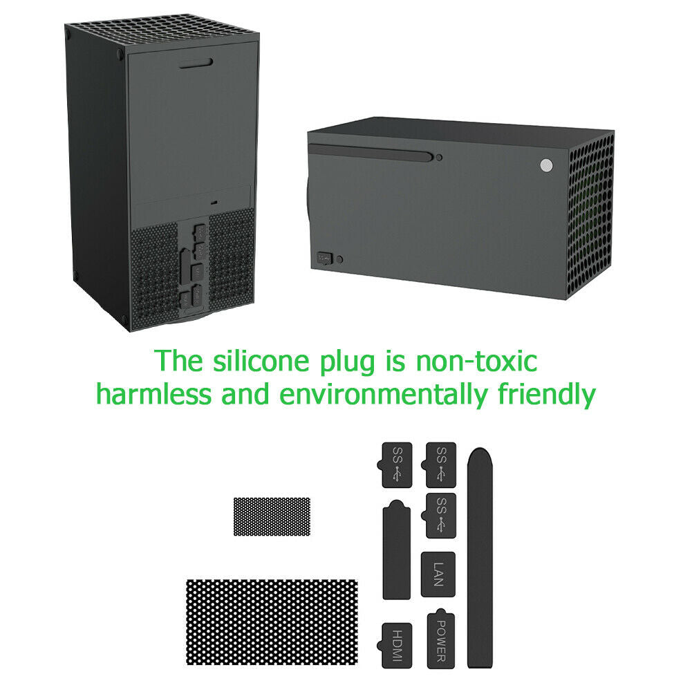 Gaming Console Cover Net Silicone Plugs for Xbox Series X Dustproof Suit @