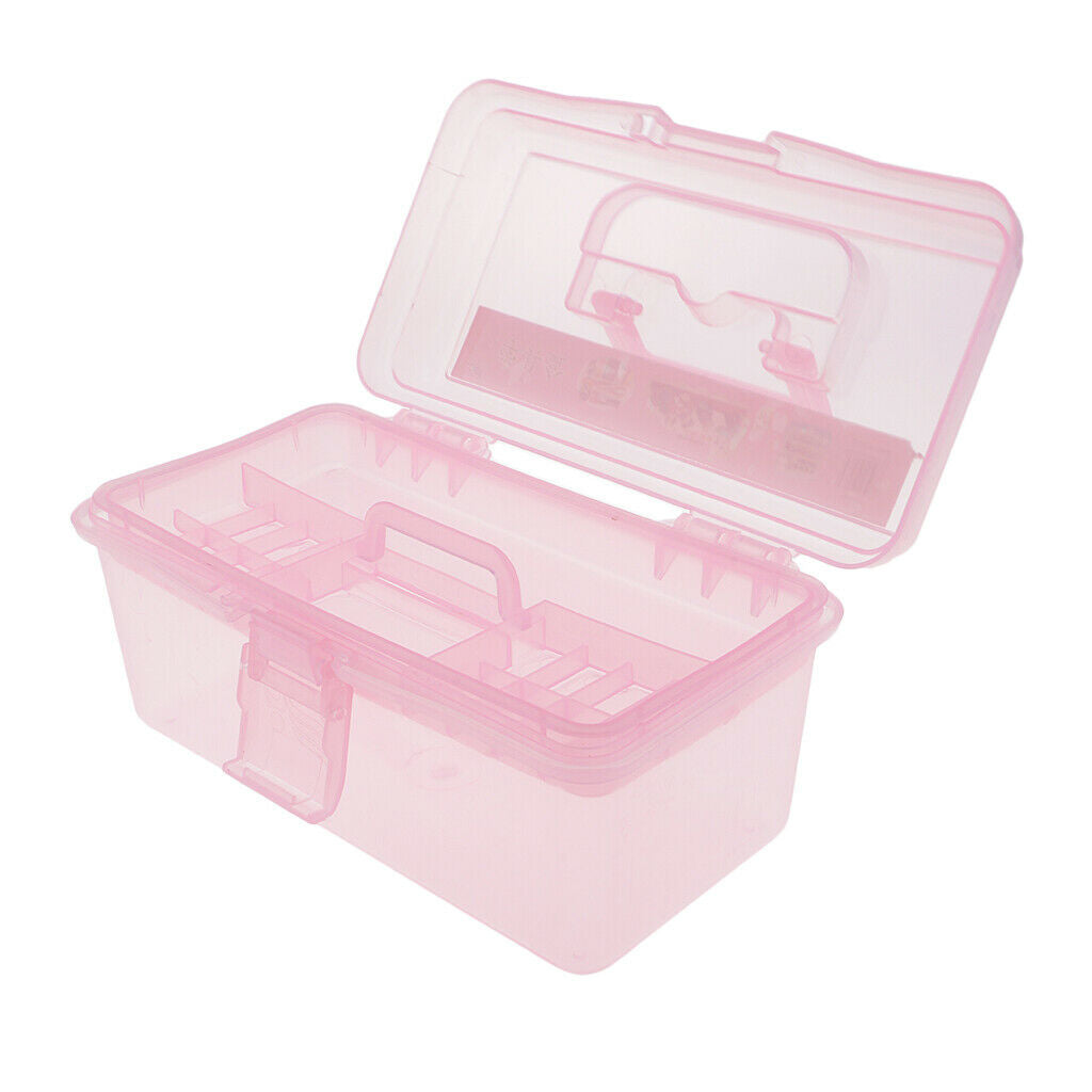 Multi-use Handled Plastic Tool Box Tray Box DIY Hobby Art Craft Storage Case