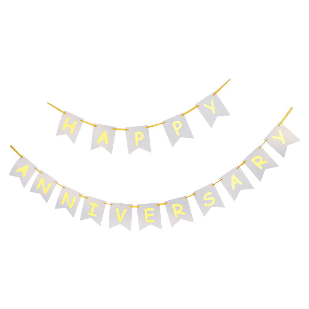 Happy Anniversary Paper Banner Garland Sign Hanging Decor Photo Prop 3 m