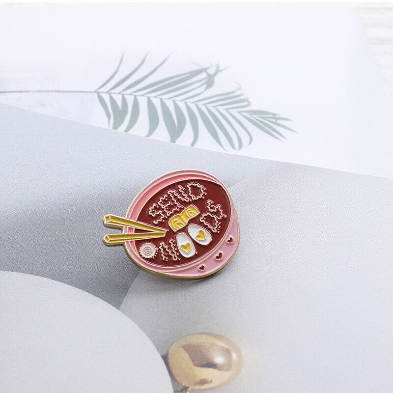 Eggs Ramen Enamel Bowl Noodles Badge Brooches Bag Clothes Lapel pin Badge