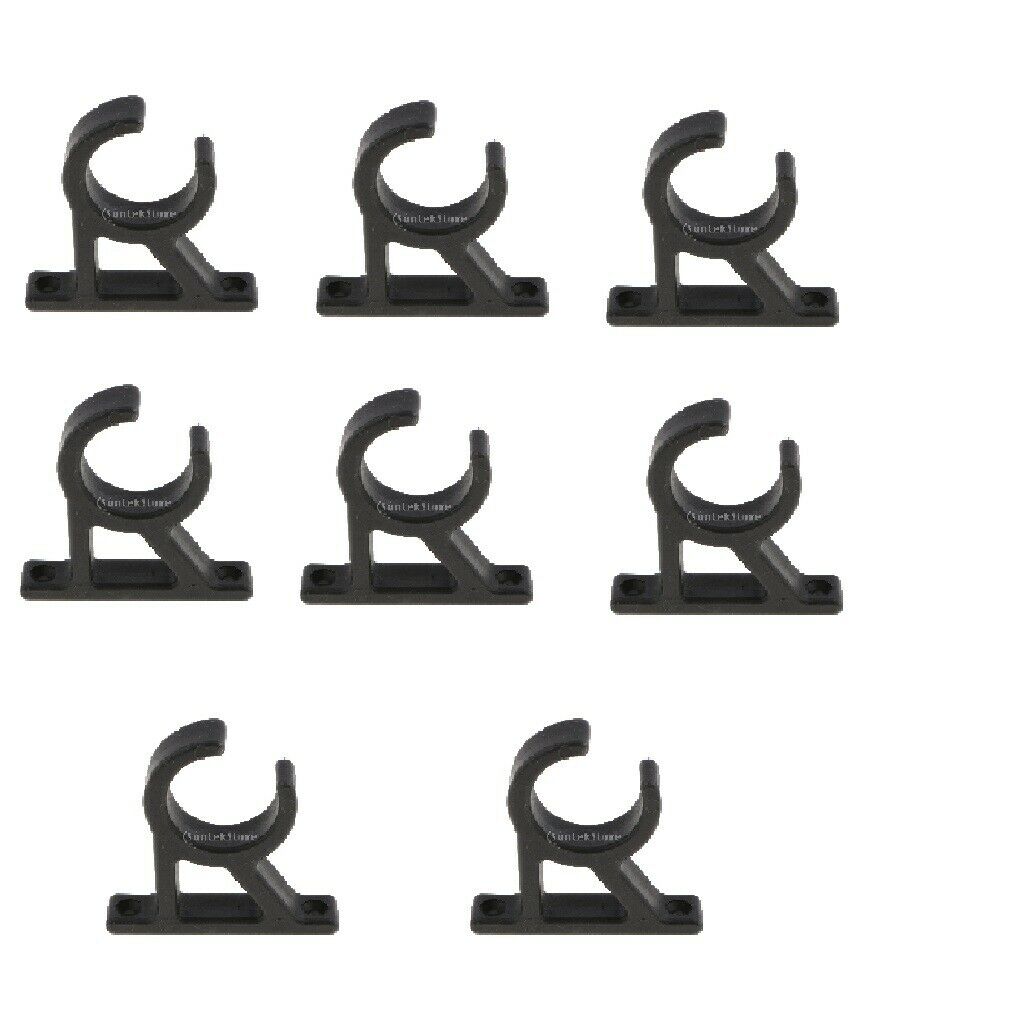 8x Nylon Hook Holder Clips Hook Oar Stern Pole Light Storage Handle Pipe