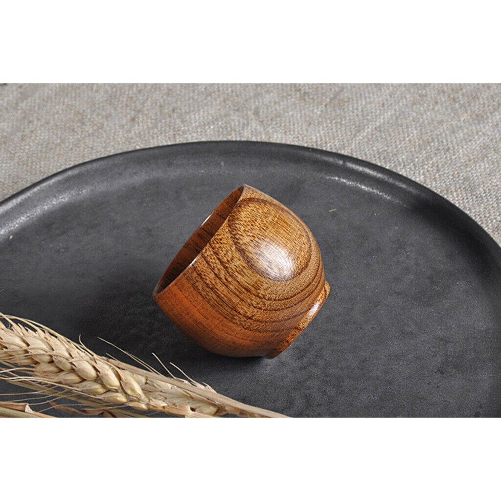4x Mini Wooden Cup Handmade Natural Wood Coffee Tea Beer Juice Milk Mug 50ml
