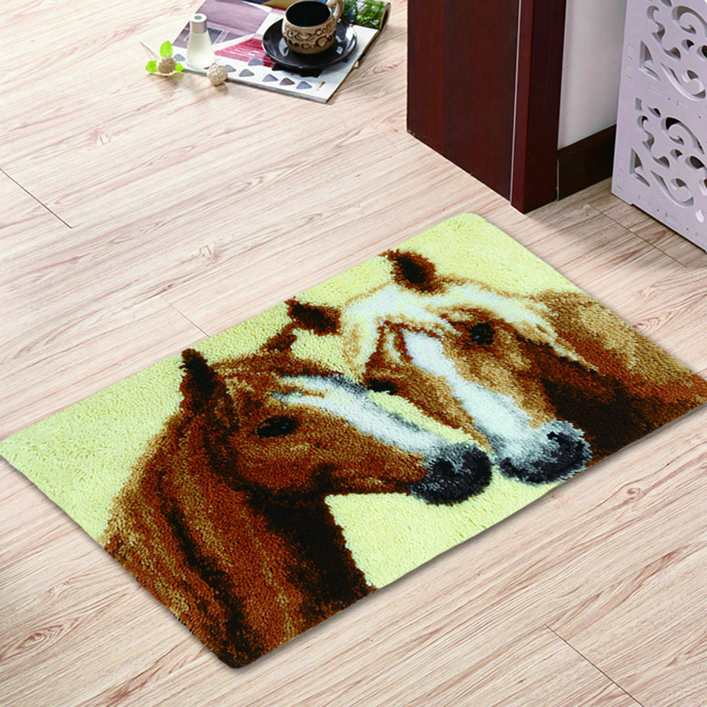 DIY Latch Hook Kit Rug Making Crafts for Kids/Adults 23.6 inch X 15.7 inch Two