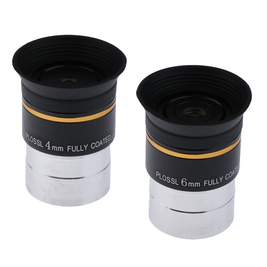 2Pcs 1.25" 4/6mm Eyepiece Fully HD Coated Lens for Astronomical Telescope