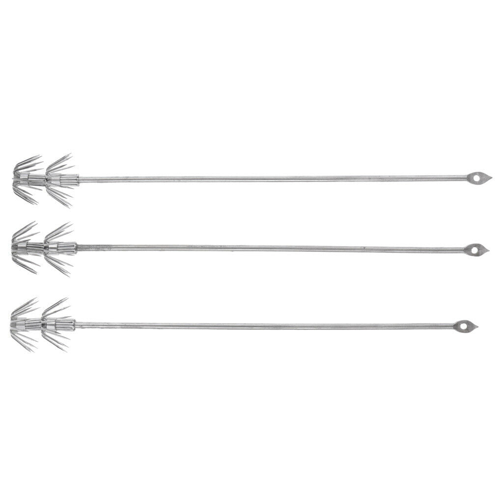 3 Pack Stainless Steel Squid Hook Lures Hard Baits Umbrella Hook Deep Sea