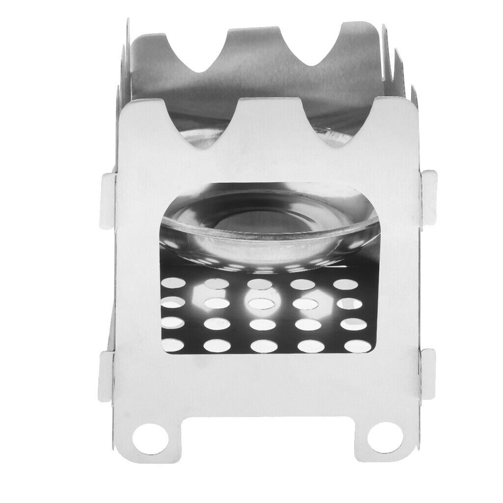 Mini Portable Camping Stove Stainless Steel Folding Wood