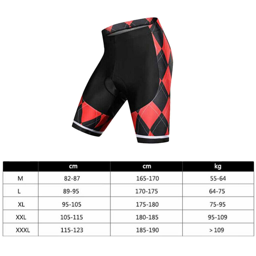 Breathable Comfortable Black and Red Grid Summer Mountain Biking Shorts