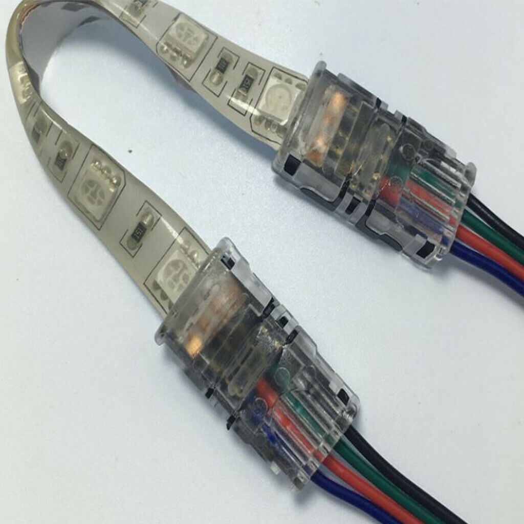 5Piece Solderless 4pin RGB Strip Light Connector Strip to Wire Clasp Connect