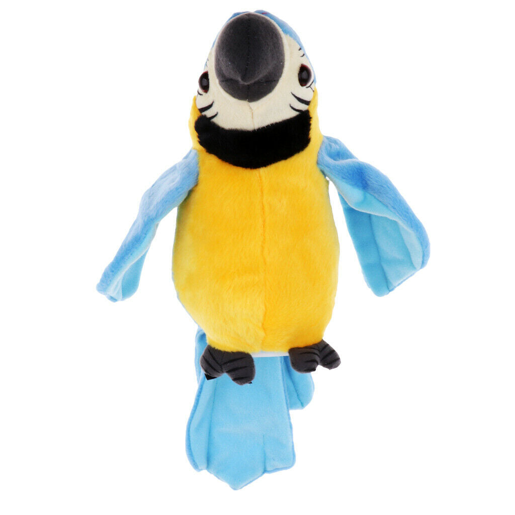 Plush Talking Parrot Electronic Pet Party Favors Children Toys 29cm Blue