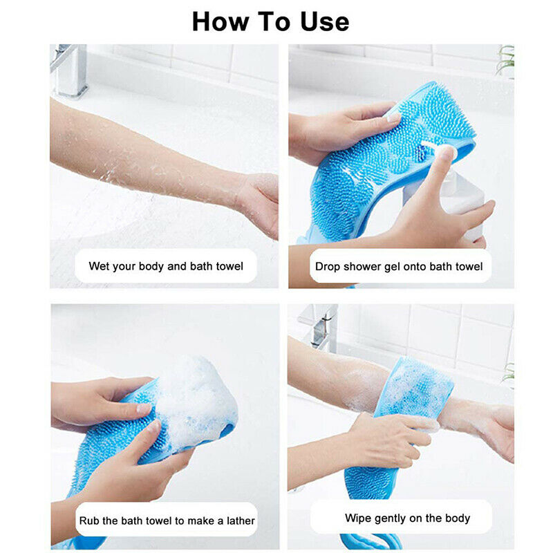 Magic Silicone Brushes Bath Towels Rubbing Back Mud Peeling Body Massage .l8