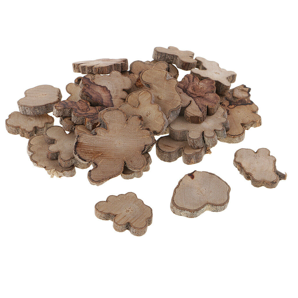 30 Pieces 20 40mm Rustic Wood Timber Log Slices Natural Tree Bark