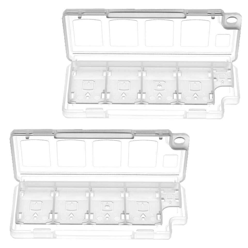 2 Pieces Plastic Game Card Organizer Storage Box for Nintendo Switch White