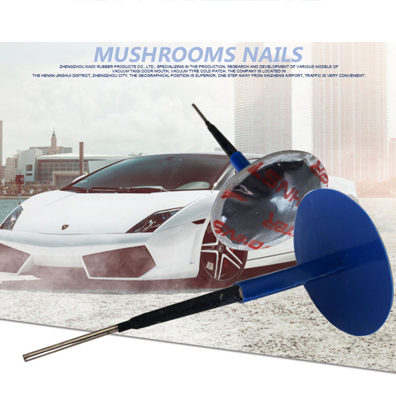 24X Car Vehicle Tubeless Tyre Puncture Repair Kit Wired 36mm Mushroom Plug Patch