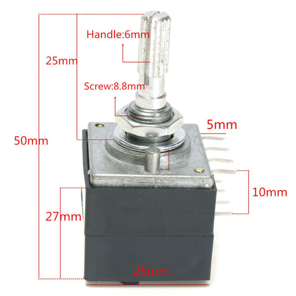 1Pcs potentiometer 50K log alps audio amp volume control pot stereo w loudnes LS