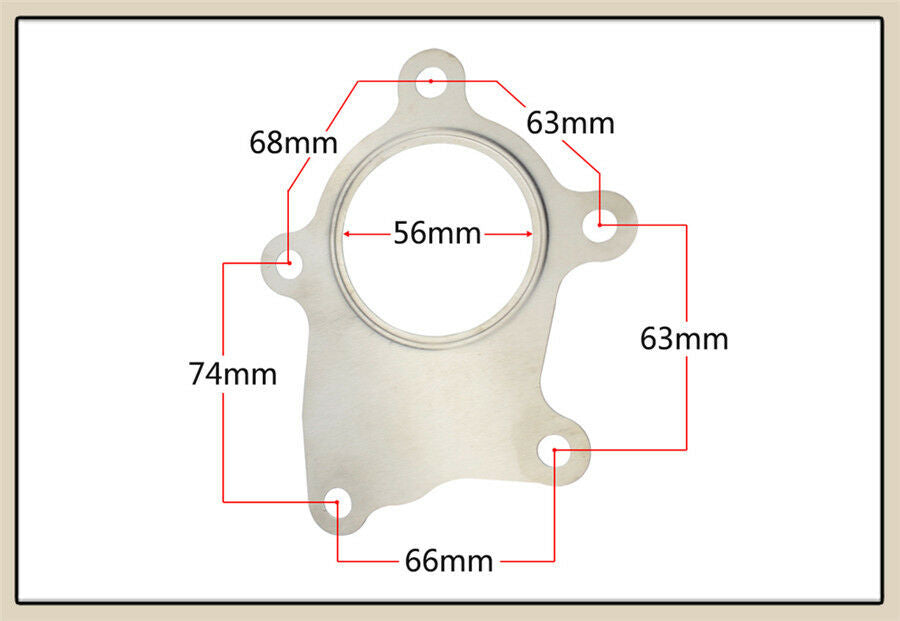 T3 T4 Downpipe Flange Metal Gasket Fits 5 Bolt Standard Flange Turbo Charger